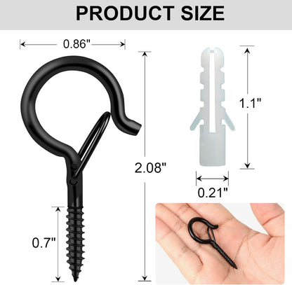 25 PCS Screw Hooks for Outdoor String Lights, Q Hangers String Light Hooks