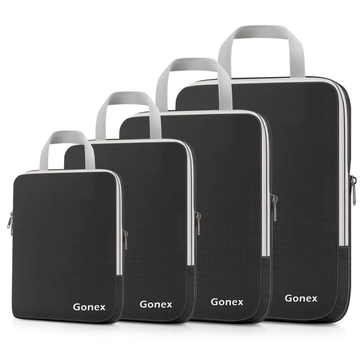 Gonex Compression Packing Cubes, 4-Piece Expandable Travel Organizers