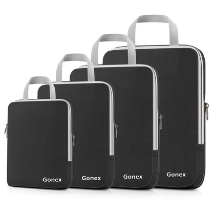 Gonex Compression Packing Cubes, 4-Piece Expandable Travel Organizers