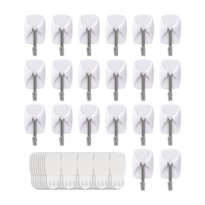 MOVELYST White Wall Hooks for Hanging, 32 Hooks+40 Strips, Value Pack (S)