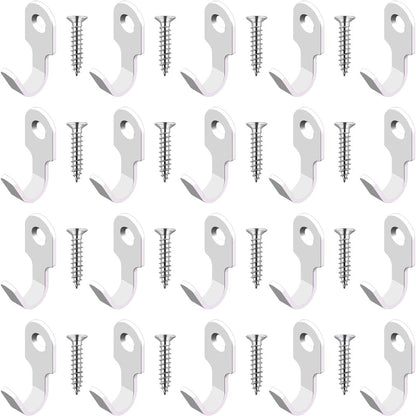 20Pcs Small J Hook Black 304 Stainless Steel Wall Mounted Mini Hook Hanger for Towel, Picture, Mirror, Key Chain, with Screws