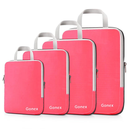 Gonex Compression Packing Cubes, 4-Piece Expandable Travel Organizers