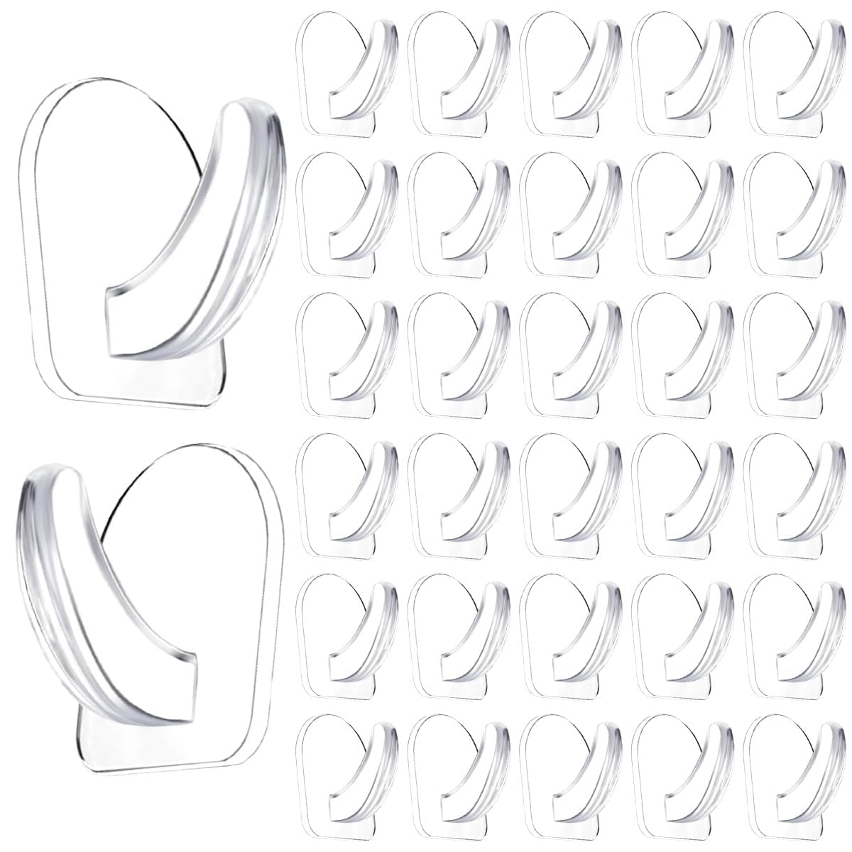 24 Pieces Small Seamless Clear Adhesive Wall Hooks for Hanging, Transparent Sticky Hooks for Bathroom Bedroom Kitchen