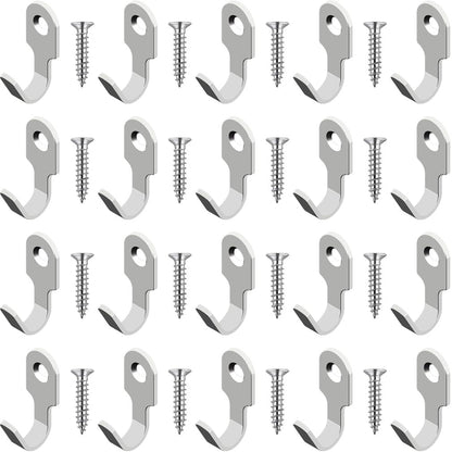 20Pcs Small J Hook Black 304 Stainless Steel Wall Mounted Mini Hook Hanger for Towel, Picture, Mirror, Key Chain, with Screws