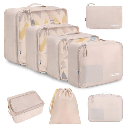 BAGAIL 8 Set Packing Cubes Luggage Packing Organizers for Travel Accessories-Jet Black