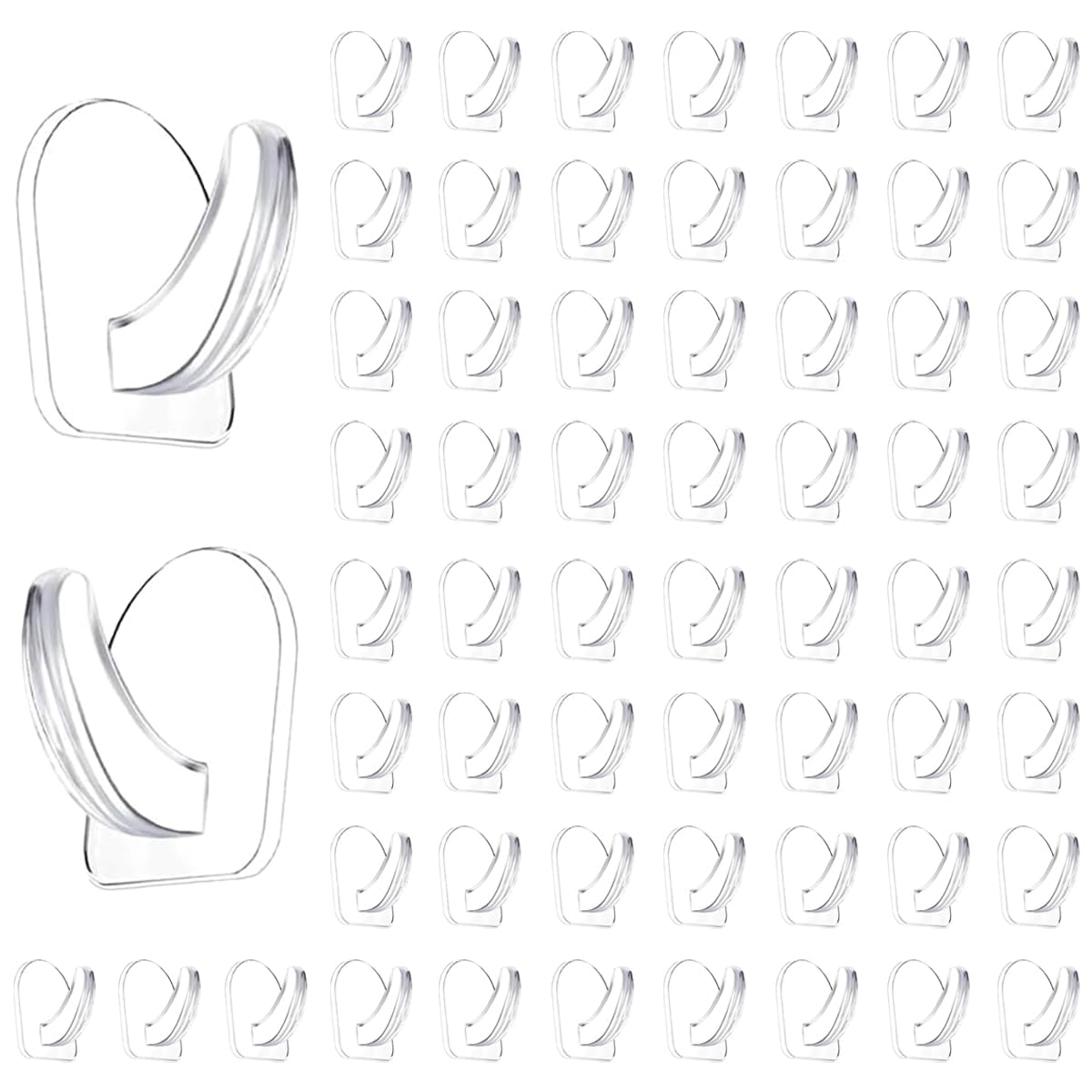 24 Pieces Small Seamless Clear Adhesive Wall Hooks for Hanging, Transparent Sticky Hooks for Bathroom Bedroom Kitchen