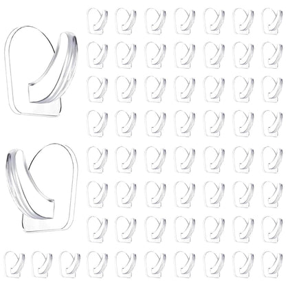 24 Pieces Small Seamless Clear Adhesive Wall Hooks for Hanging, Transparent Sticky Hooks for Bathroom Bedroom Kitchen