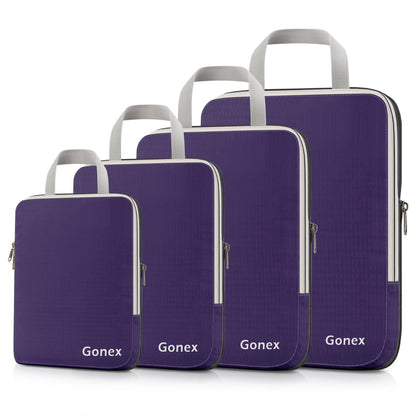 Gonex Compression Packing Cubes, 4-Piece Expandable Travel Organizers