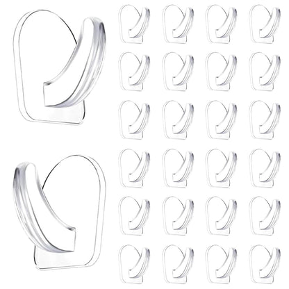 24 Pieces Small Seamless Clear Adhesive Wall Hooks for Hanging, Transparent Sticky Hooks for Bathroom Bedroom Kitchen