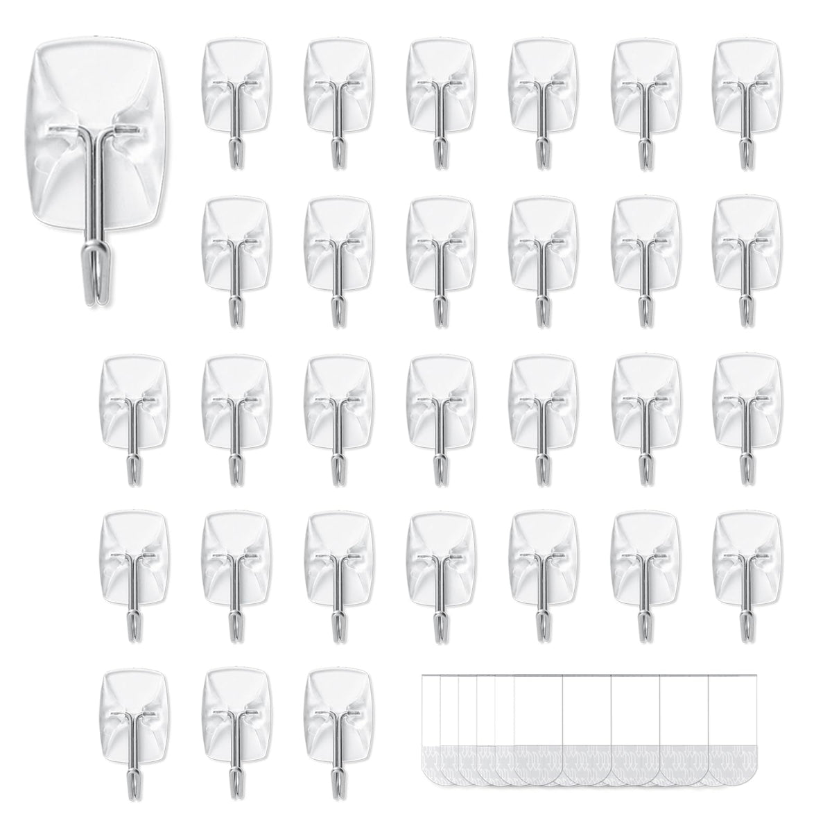 MOVELYST White Wall Hooks for Hanging, 32 Hooks+40 Strips, Value Pack (S)