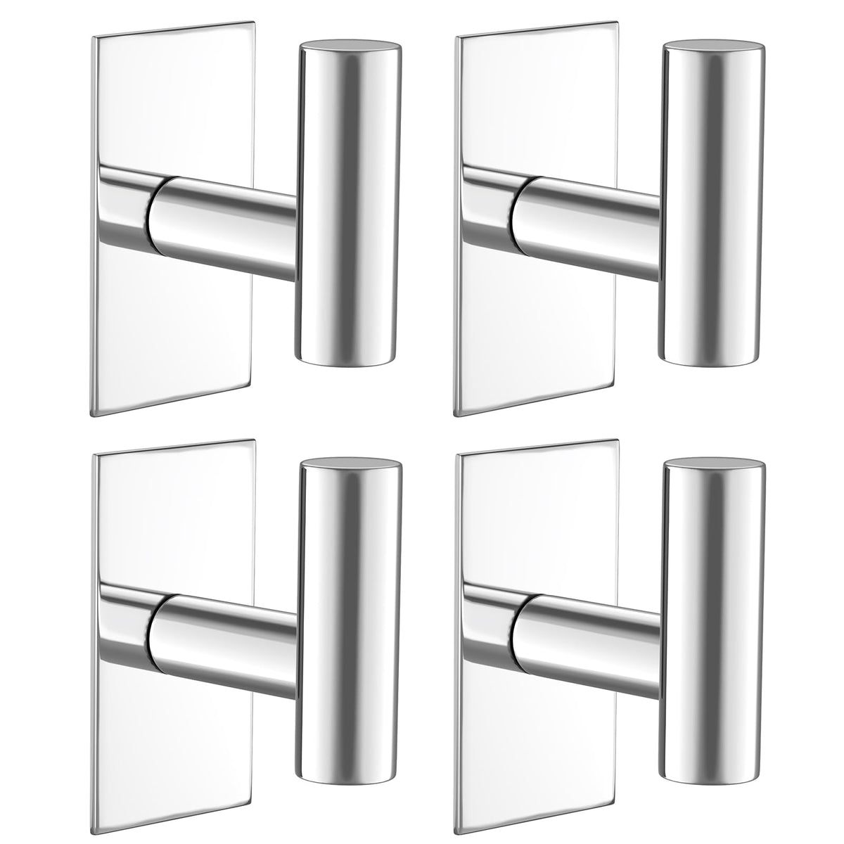 VAEHOLD Wall Towel Hooks, Heavy Duty Sticky Holder Waterproof Towel Hooks for Hanging Coat, Clothes, Closet Hook Wall Mount for Kitchen (Gold, 4 Pack)