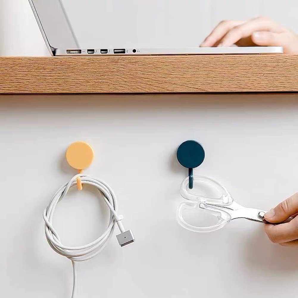 6 Pack Adhesive Hooks Cute Utility Hooks, Key Hooks for Wall Decorative, for Hanging Hat, Towel, Key, Towel Hook Wall Mount for Home, Kitchen, Bathroom, Office