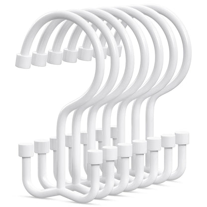 Goowin Shower Curtain Hooks, 12 Pcs Shower Curtain Rings, Durable Rust Proof Black Shower Curtain Hooks, Shower Rings for Curtain, Double Glide Shower Hooks for Shower Curtain Rods, Black