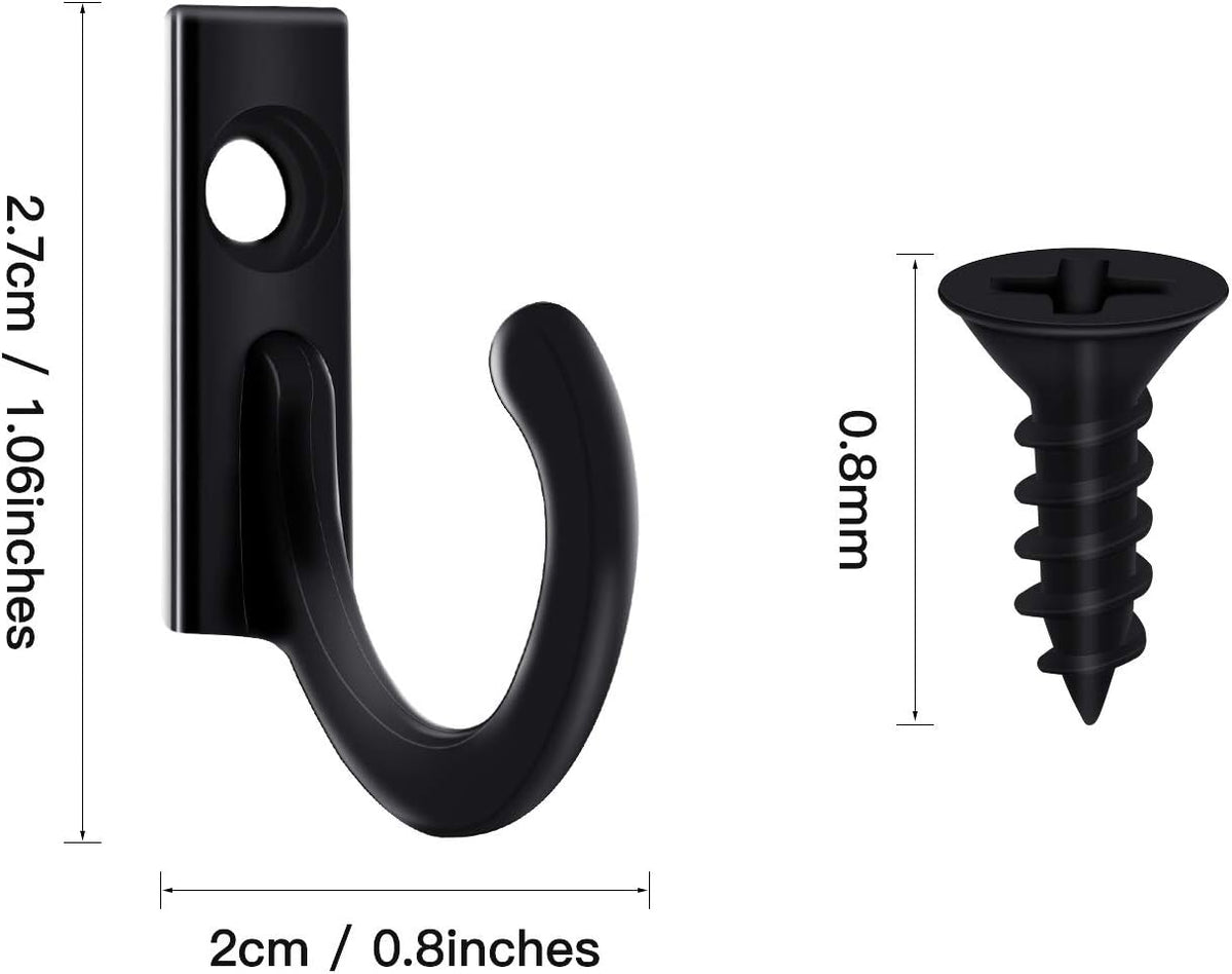 Zhehao 100 Pieces Key Hooks Jewelry Small Hook Key, Black, 100 Pieces