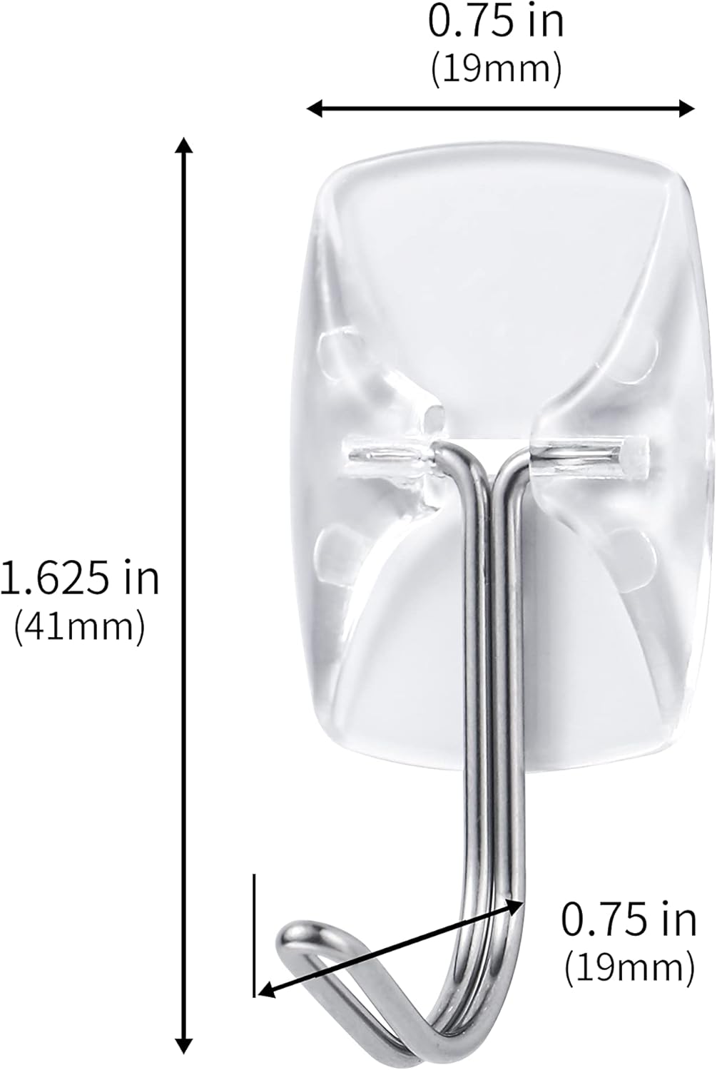 MOVELYST Clear Wall Hooks for Hanging, 30 Hooks+40 Strips, Value Pack (S)