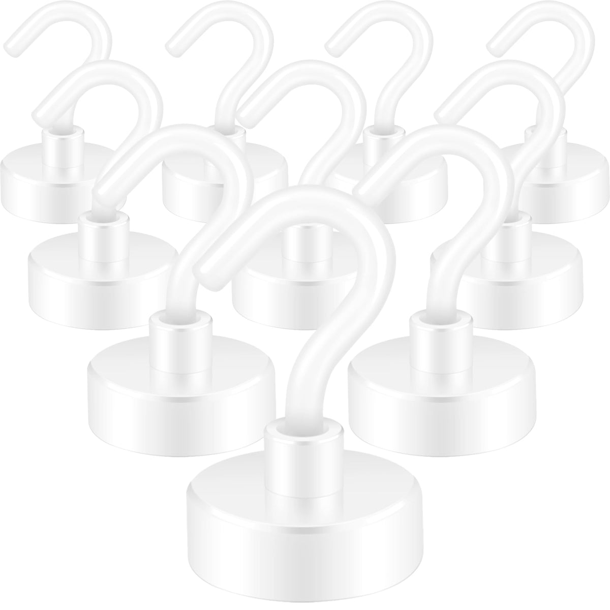 Neosmuk Magnetic Hooks, 30lb Heavy Duty, Silver, 10 Pack