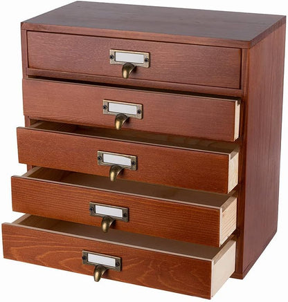 GoooodGift Wooden Drawers Small Wooden Box with Drawer, Brown