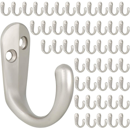 IBosins 15PCS Coat Hooks Wall Mounted Silvery Single Prong Robe Hook