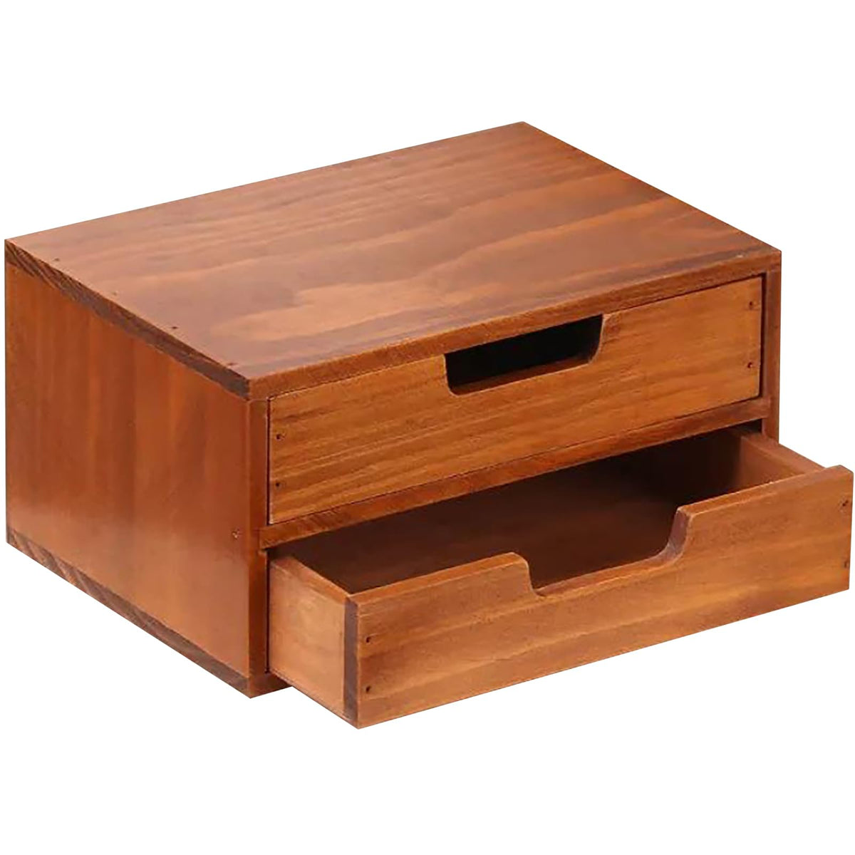 Single Drawer Desktop Storage Organizer in a Modern Wood Design (9.8”x6.9”x 2.8”) Wooden Stackable Drawer Unit - Single Monitor Riser (1-Pack)
