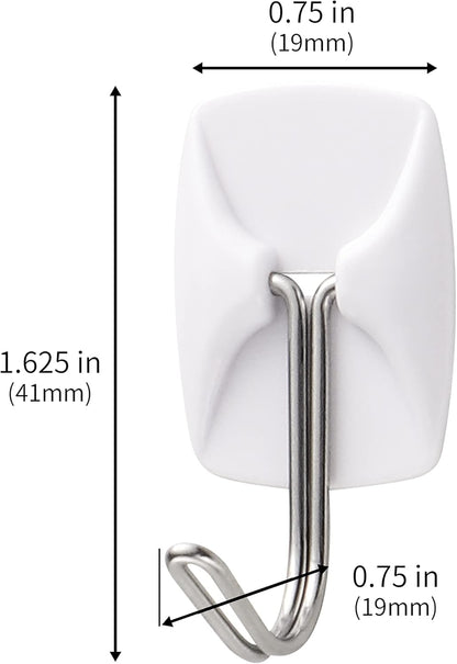 MOVELYST White Wall Hooks for Hanging, 32 Hooks+40 Strips, Value Pack (S)