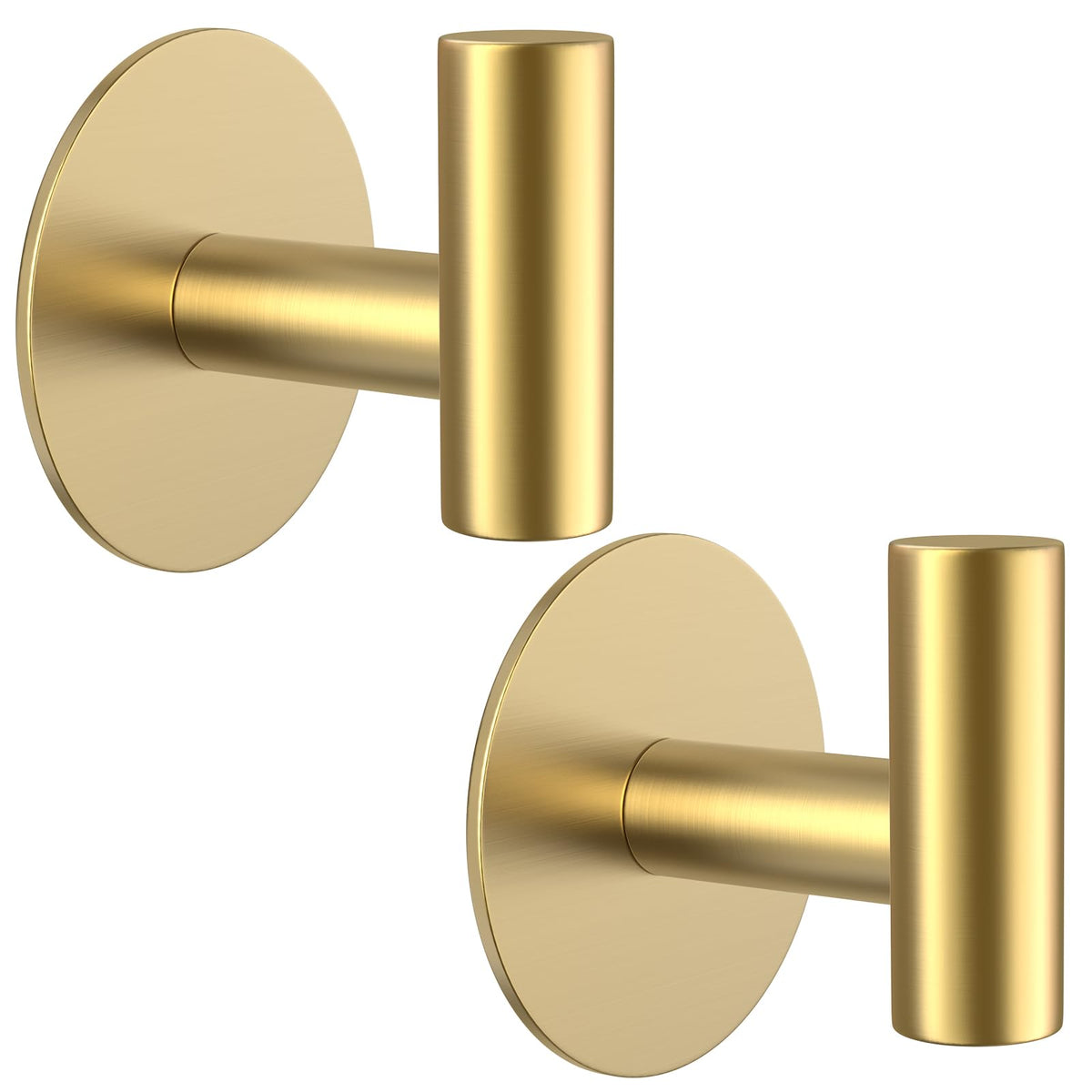 Self-Adhesive Coat Hooks, Stainless Steel Heavy Duty Wall Hooks, Towel Hooks for Hanging Robes, Aprons, Coats and Hats in Bathrooms,Kitchens and Hotels(2 Pack, Black)