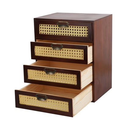 GoooodGift Wooden Drawers Small Wooden Box with Drawer, Brown