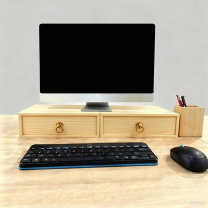 Natural Wooden Storage Box Desk Drawer Single Cabinet Organizer