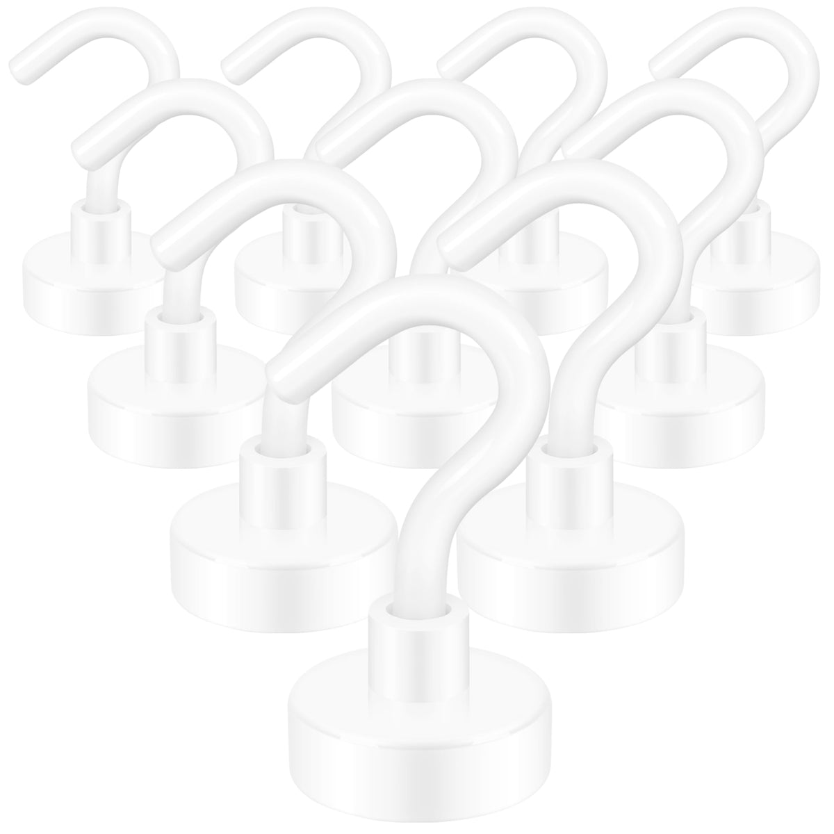 Neosmuk Magnetic Hooks, 30lb Heavy Duty, Silver, 10 Pack