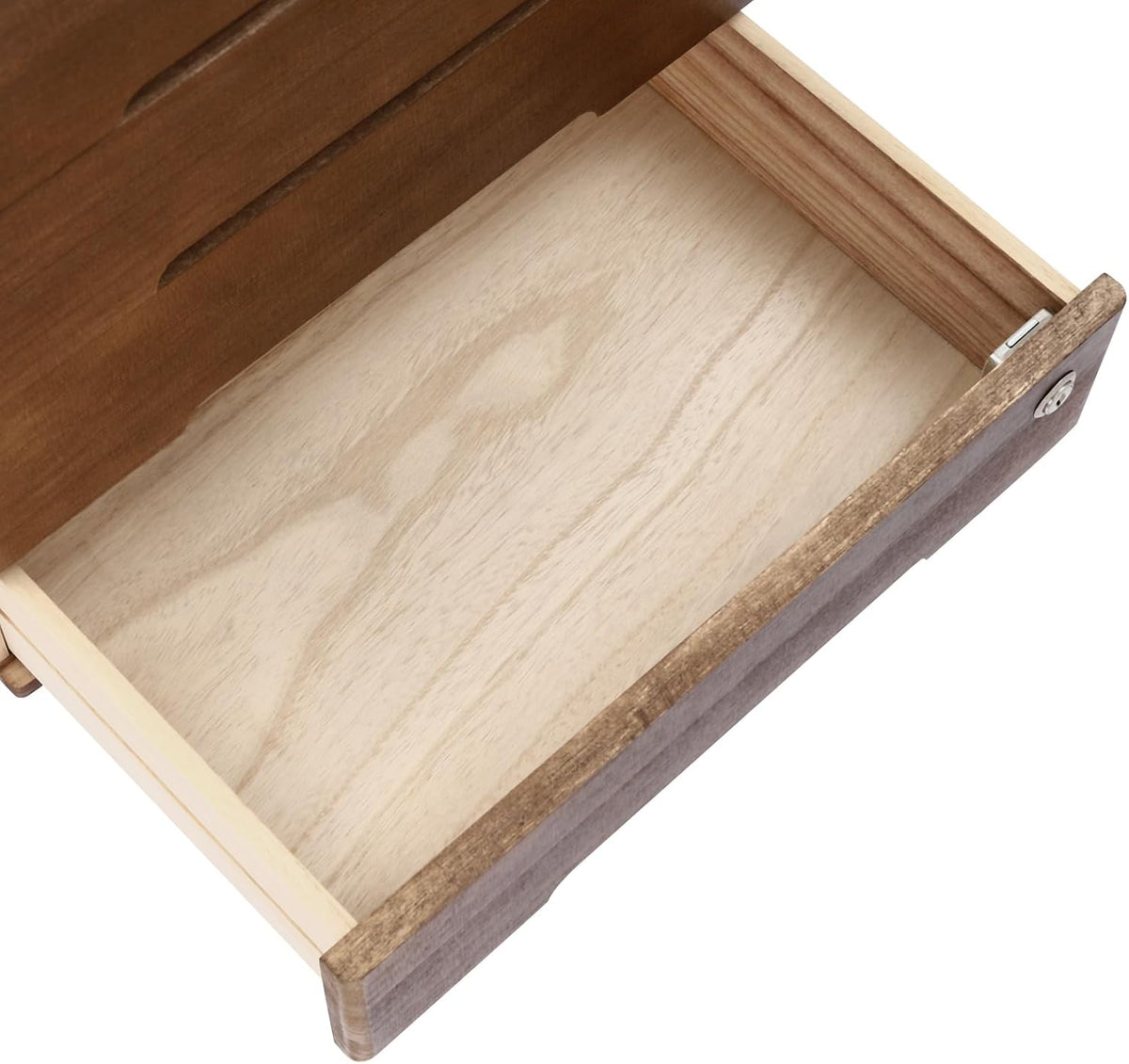 Wooden Desktop Drawer Organizer, 4 Lockable Drawers Cabinet Countertop Storage Box with Drawers Office Supplies Receipt File Organizer Flat File Cabinet for Study, Dresser