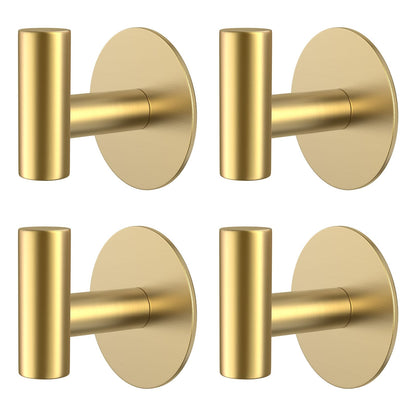 Self-Adhesive Coat Hooks, Stainless Steel Heavy Duty Wall Hooks, Towel Hooks for Hanging Robes, Aprons, Coats and Hats in Bathrooms,Kitchens and Hotels(2 Pack, Black)
