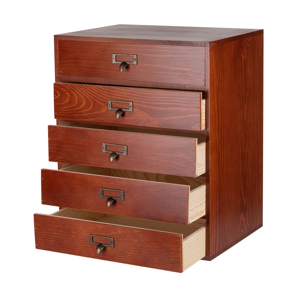 GoooodGift Wooden Drawers Small Wooden Box with Drawer, Brown