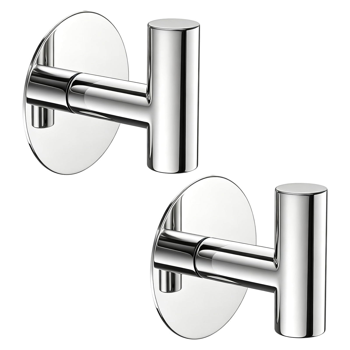 Self-Adhesive Coat Hooks, Stainless Steel Heavy Duty Wall Hooks, Towel Hooks for Hanging Robes, Aprons, Coats and Hats in Bathrooms,Kitchens and Hotels(2 Pack, Black)