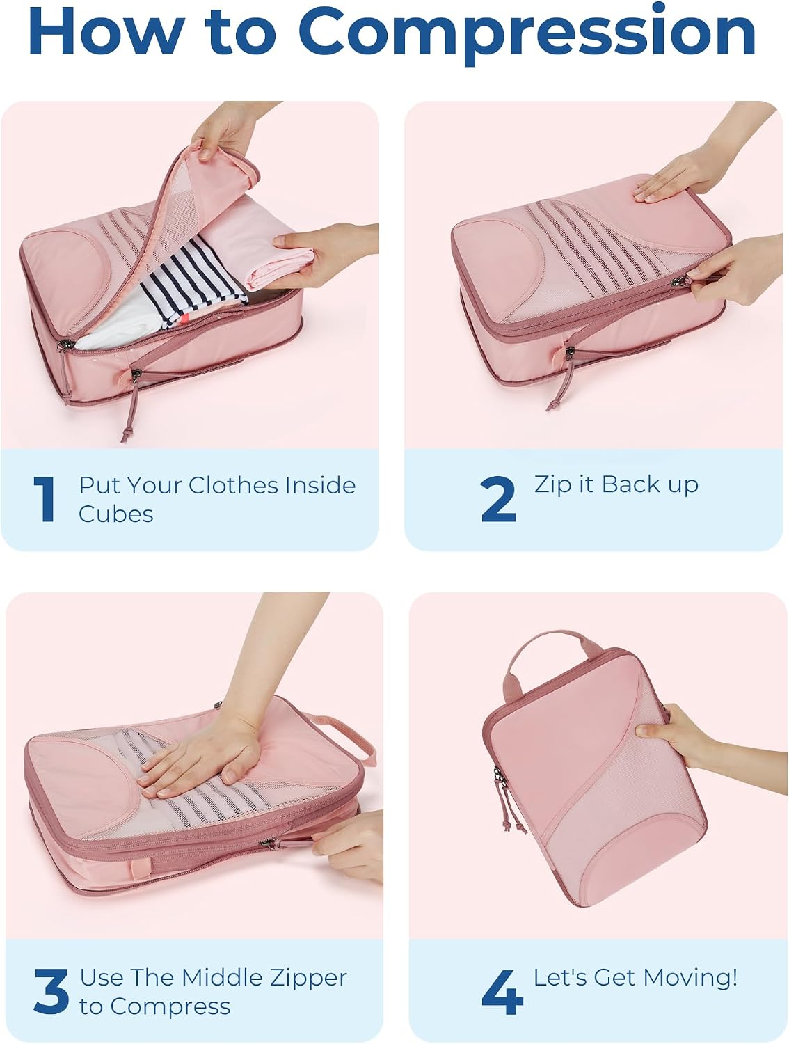 Bagsmart Compression Packing Cubes, Travel Bag Cruise Ship Essentials