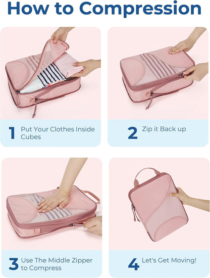 Bagsmart Compression Packing Cubes, Travel Bag Cruise Ship Essentials