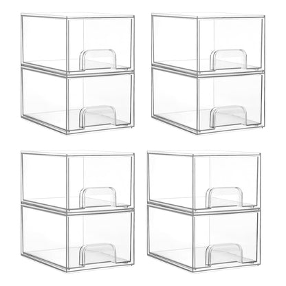 Vtopmart Black Small Stackable Storage Drawers for Cologne Organizer