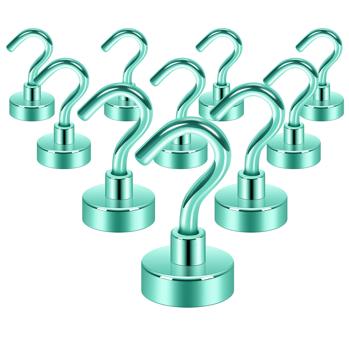 Neosmuk Magnetic Hooks, 30lb Heavy Duty, Silver, 10 Pack