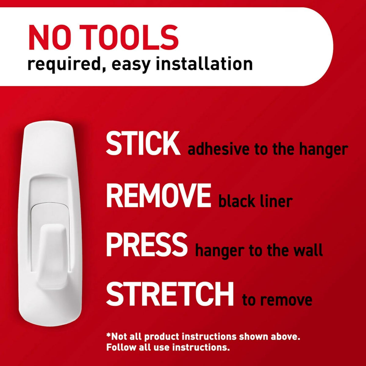 Command Large White Hooks, 14 Hooks, 16 Strips
