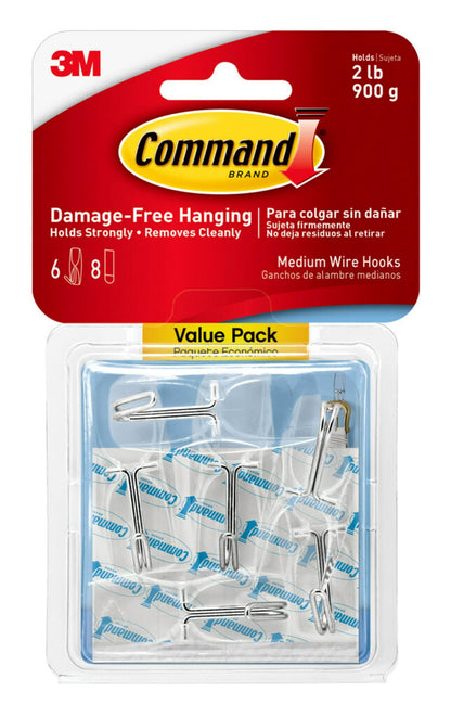 Command Medium Clear Wire Hooks, 10 Hooks, 12 Strips