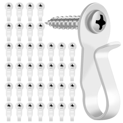 HiGift 36 Pack Light Hanger Hooks, Black Stainless Steel Screw in Hook for Hanging Outdoor Lights, Rope Light Clips for Christmas and Holiday Decor, Wire and Fairy Led Lights