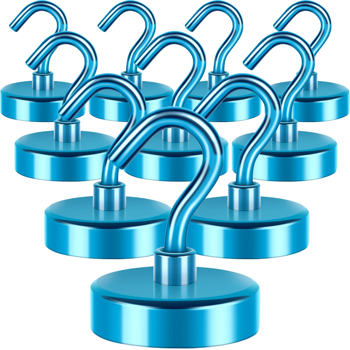 Neosmuk Magnetic Hooks, 30lb Heavy Duty, Silver, 10 Pack