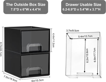 Vtopmart Black Small Stackable Storage Drawers for Cologne Organizer