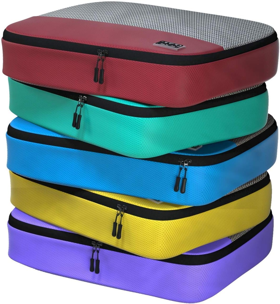 Dot&Dot 5pc Large Packing Cubes for Travel - Lightweight Luggage Organizer Bags for Suitcases (Non-Compression)