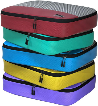 Dot&Dot 5pc Large Packing Cubes for Travel - Lightweight Luggage Organizer Bags for Suitcases (Non-Compression)