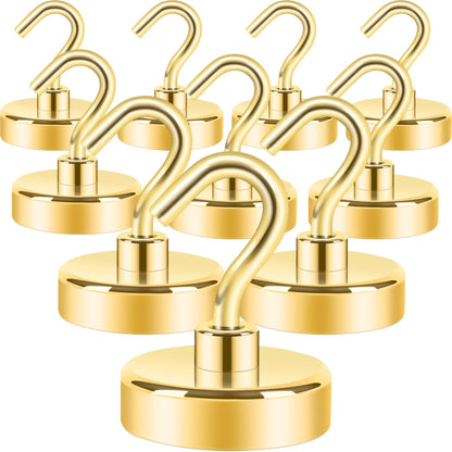 Neosmuk Magnetic Hooks, 30lb Heavy Duty, Silver, 10 Pack