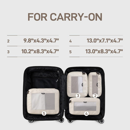 EPICKA TripCozy Compression Packing Cubes, 4 Set, Beige