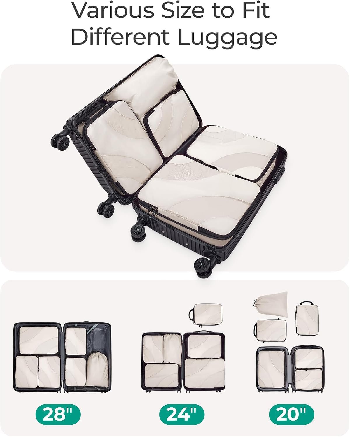BAGSMART Compression Packing Cubes for Travel