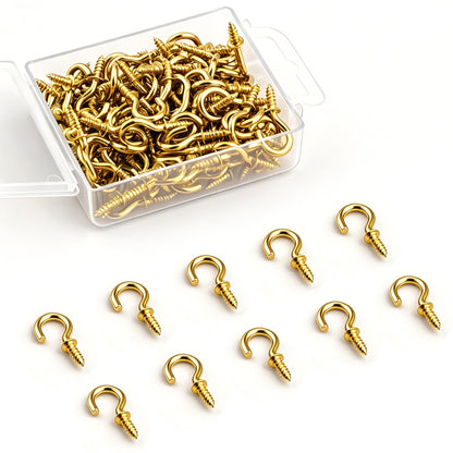 Senkary 120 Pieces 1/2 Inch Small Screw in Hooks for Hanging, Steel Metal Mini Screw Hooks for Hanging Outdoor String Lights Plants Ceiling Cup Picture Jewelry Ornaments (Silver)