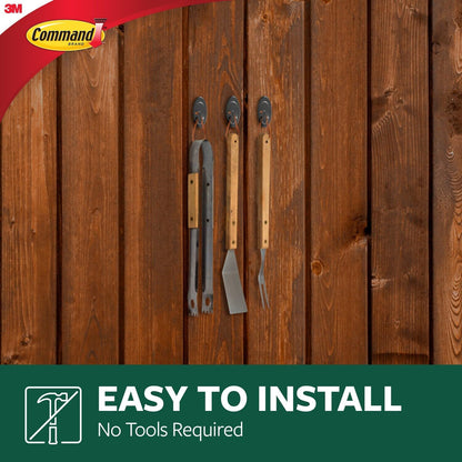 Command Outdoor Terrace Hooks, 2 Hooks and 4 Strips, Damage-Free Hanging Wall Hook for Hanging Back to School Decorations with Weather Resistant Strips, Holds up to 3 lb