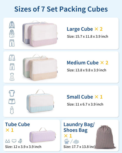 Narwey Packing Cubes for Travel, Luggage Organizer Bags for Women Kids