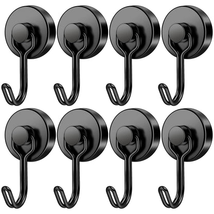 FINDMAG Magnetic Hooks for Cruise Cabins, 6 Pack, 30 LB+, Black